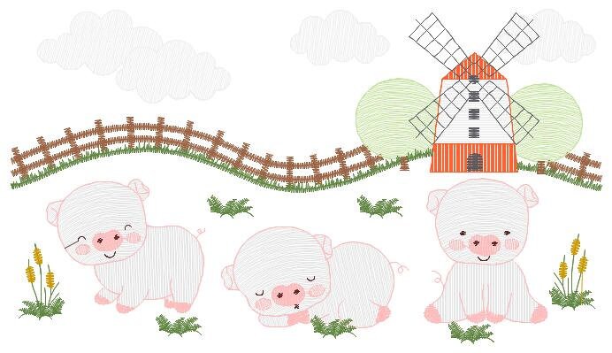 Pig embroidery design - Animal ranch embroidery designs machine embroidery pattern - Hog Farm embroidery file - instant digital download pes - Marcia Embroidery