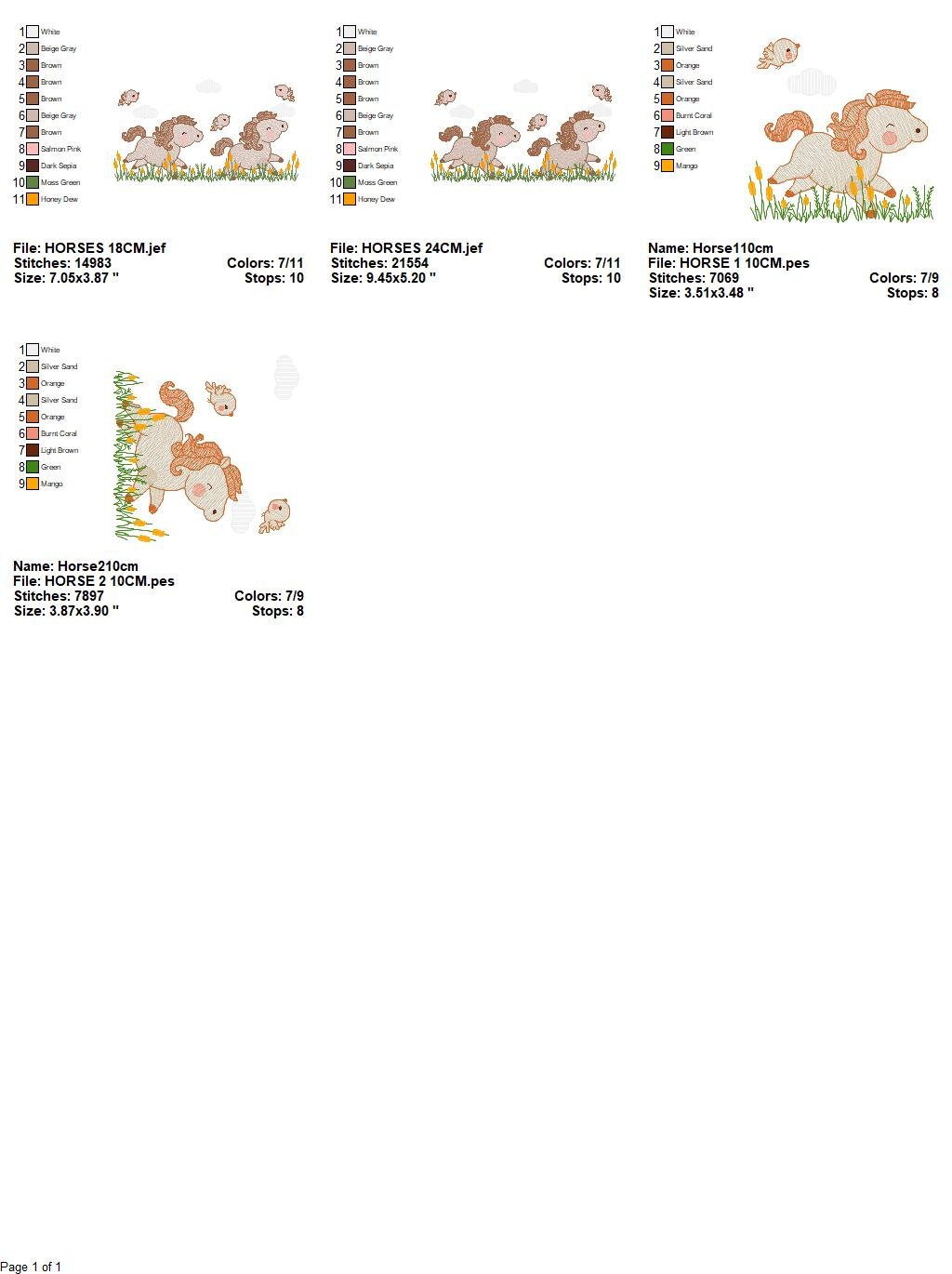 Running Horses embroidery design - Cowboy ranch farm animal machine embroidery pattern - Baby Boy Pony file - Instant download pes jef dst