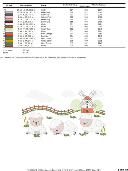 Sheep farm embroidery design - Lamb fence embroidery designs machine embroidery pattern - baby boy embroidery file  instant digital download Marcia Embroidery