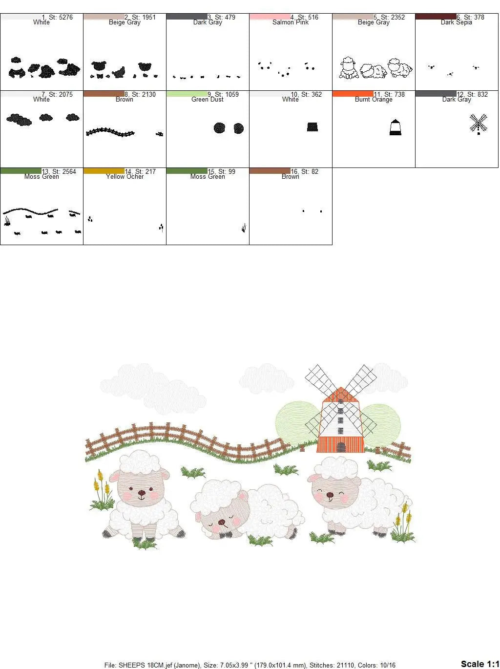 Sheep farm embroidery design - Lamb fence embroidery designs machine embroidery pattern - baby boy embroidery file  instant digital download Marcia Embroidery