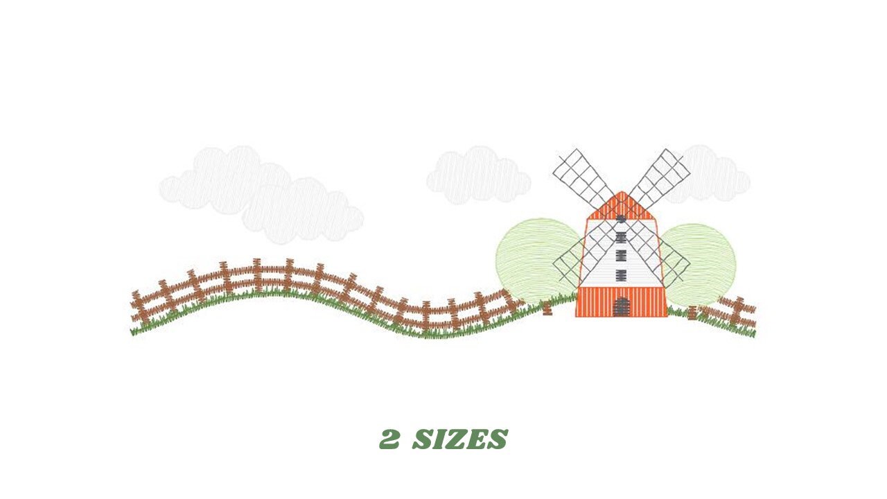 Farm Mill embroidery design - Ranch embroidery designs machine embroidery pattern - baby boy embroidery file - instant digital pes download Marcia Embroidery