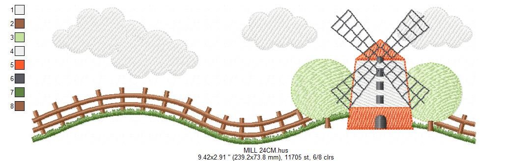Farm Mill embroidery design - Ranch embroidery designs machine embroidery pattern - baby boy embroidery file - instant digital pes download Marcia Embroidery