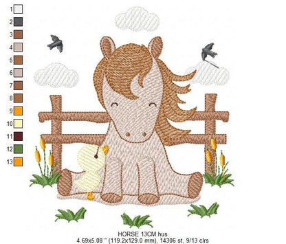 Horse embroidery design - Ranch Pony embroidery designs machine embroidery pattern - Mustang embroidery file - instant download Cowboy Farm