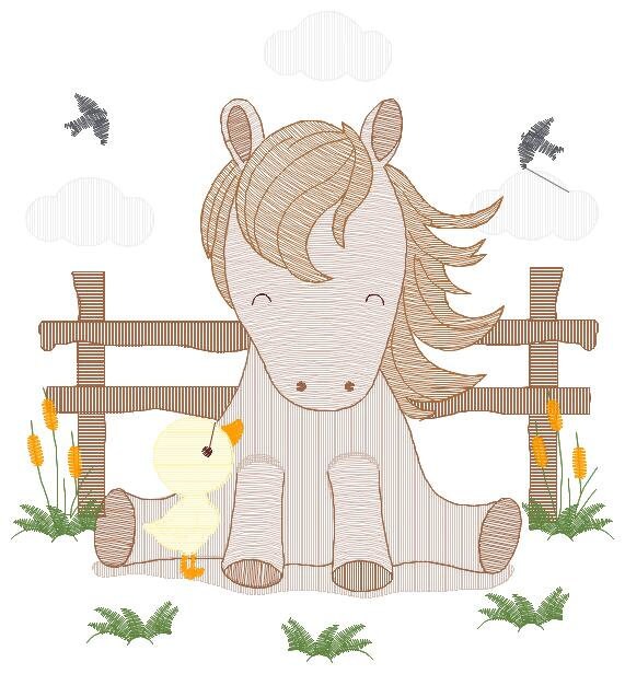 Horse embroidery design - Ranch Pony embroidery designs machine embroidery pattern - Mustang embroidery file - instant download Cowboy Farm