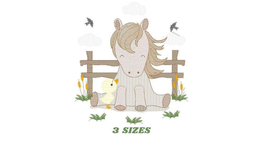 Horse embroidery design - Ranch Pony embroidery designs machine embroidery pattern - Mustang embroidery file - instant download Cowboy Farm Marcia Embroidery