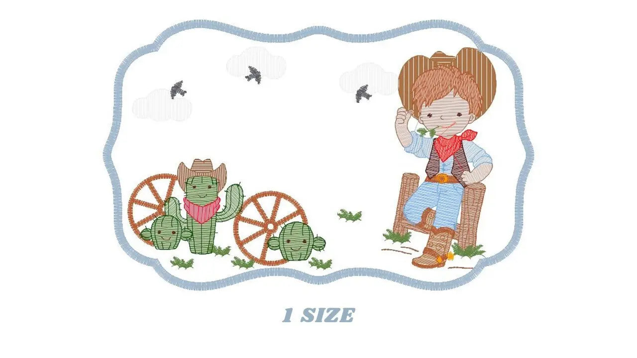Cowboy embroidery design - Baby Boy embroidery designs machine embroidery pattern - wrangler embroidery file - Farm horse rancher buckaroo Marcia Embroidery