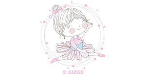 Ballerina embroidery designs - Ballet embroidery design machine embroidery pattern - instant download - Baby girl embroidery digital file