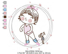 Charger l&#39;image dans la galerie, Ballerina embroidery designs - Ballet embroidery design machine embroidery pattern - instant download - Baby girl embroidery digital file
