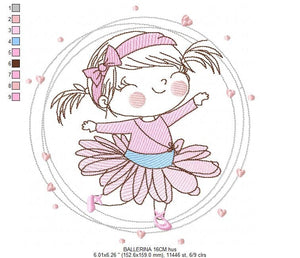 Ballerina embroidery designs - Ballet embroidery design machine embroidery pattern - instant download - Baby girl embroidery digital file