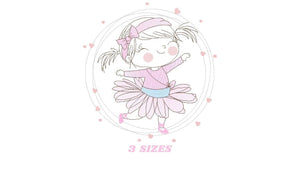 Ballerina embroidery designs - Ballet embroidery design machine embroidery pattern - instant download - Baby girl embroidery digital file