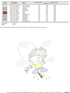 Baby girl embroidery designs - Children embroidery design machine embroidery pattern - girl with flower embroidery file  princess embroidery