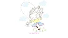 Cargar imagen en el visor de la galería, Baby girl embroidery designs - Children embroidery design machine embroidery pattern - girl with flower embroidery file  princess embroidery
