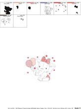 Carica l&#39;immagine nel visualizzatore di Gallery, Baby Elephant embroidery designs - Party Balloon embroidery design machine embroidery pattern - Girl embroidery file - Elephant with balloon
