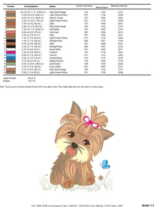 Yorkshire embroidery designs - Dog embroidery design machine embroidery pattern - Puppy embroidery file - Pet embroidery instant download