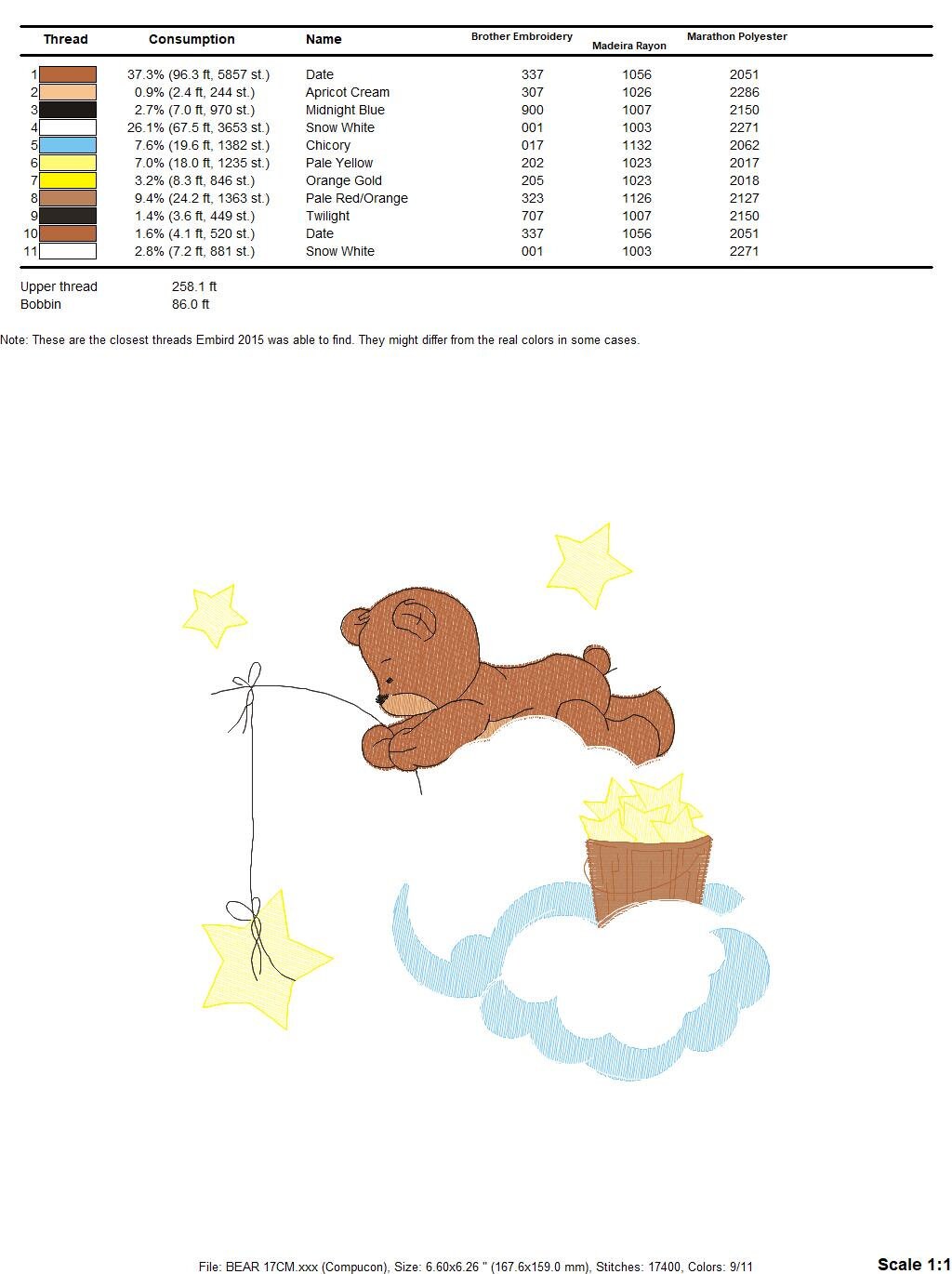 Bear embroidery designs - Cloud and stars embroidery design machine embroidery pattern - Baby boy embroidery file instant download pes jef Marcia Embroidery