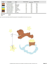 Carica l&#39;immagine nel visualizzatore di Gallery, Bear embroidery designs - Cloud and stars embroidery design machine embroidery pattern - Baby boy embroidery file instant download pes jef
