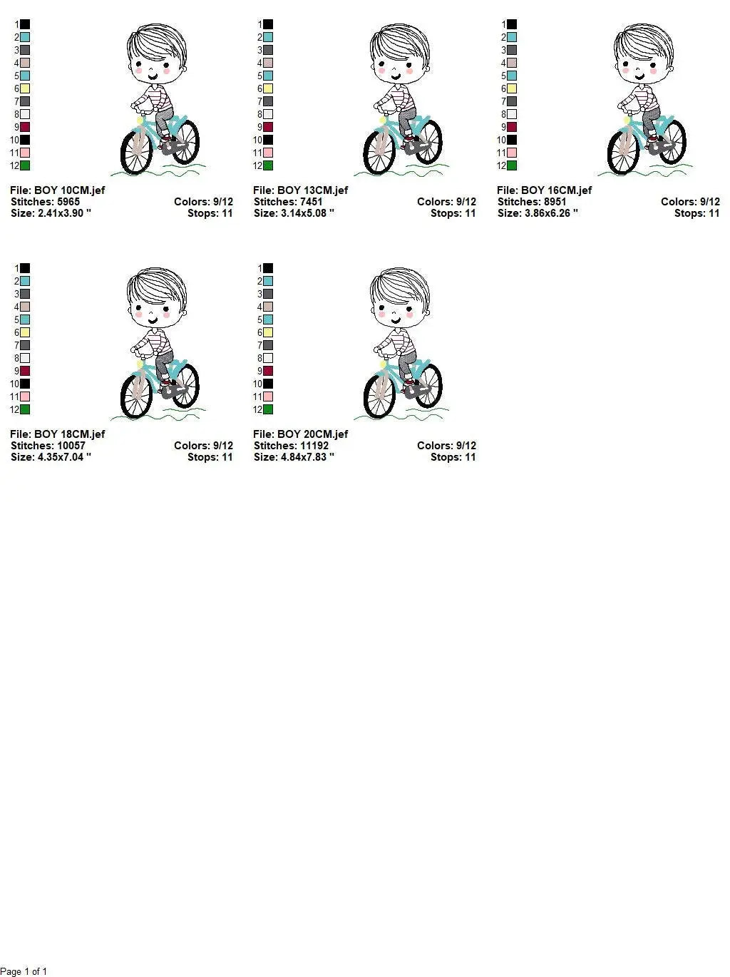 Boy with bike embroidery designs - Baby Boy with Bicycle machine embroidery pattern - Cyclist Biker kid toy - Instant digital download pes Marcia Embroidery