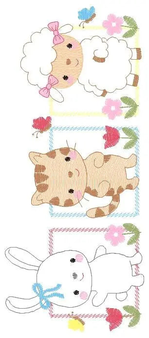 Cat animals embroidery design - Sheep embroidery designs machine embroidery pattern - Rabbit embroidery file - Baby girl embroidery pes jef Marcia Embroidery
