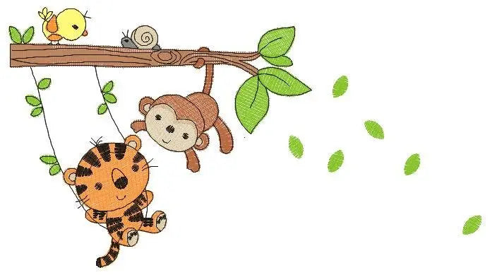 Animals embroidery designs - Tiger embroidery design machine embroidery pattern - Monkey embroidery file - Birds embroidery download pes jef Marcia Embroidery