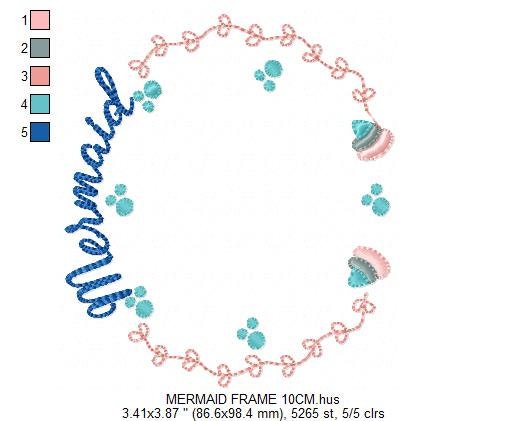 Mermaid Monogram Frame embroidery designs - Mermaid Tail embroidery design machine embroidery pattern - Mermaid Fin embroidery download pes