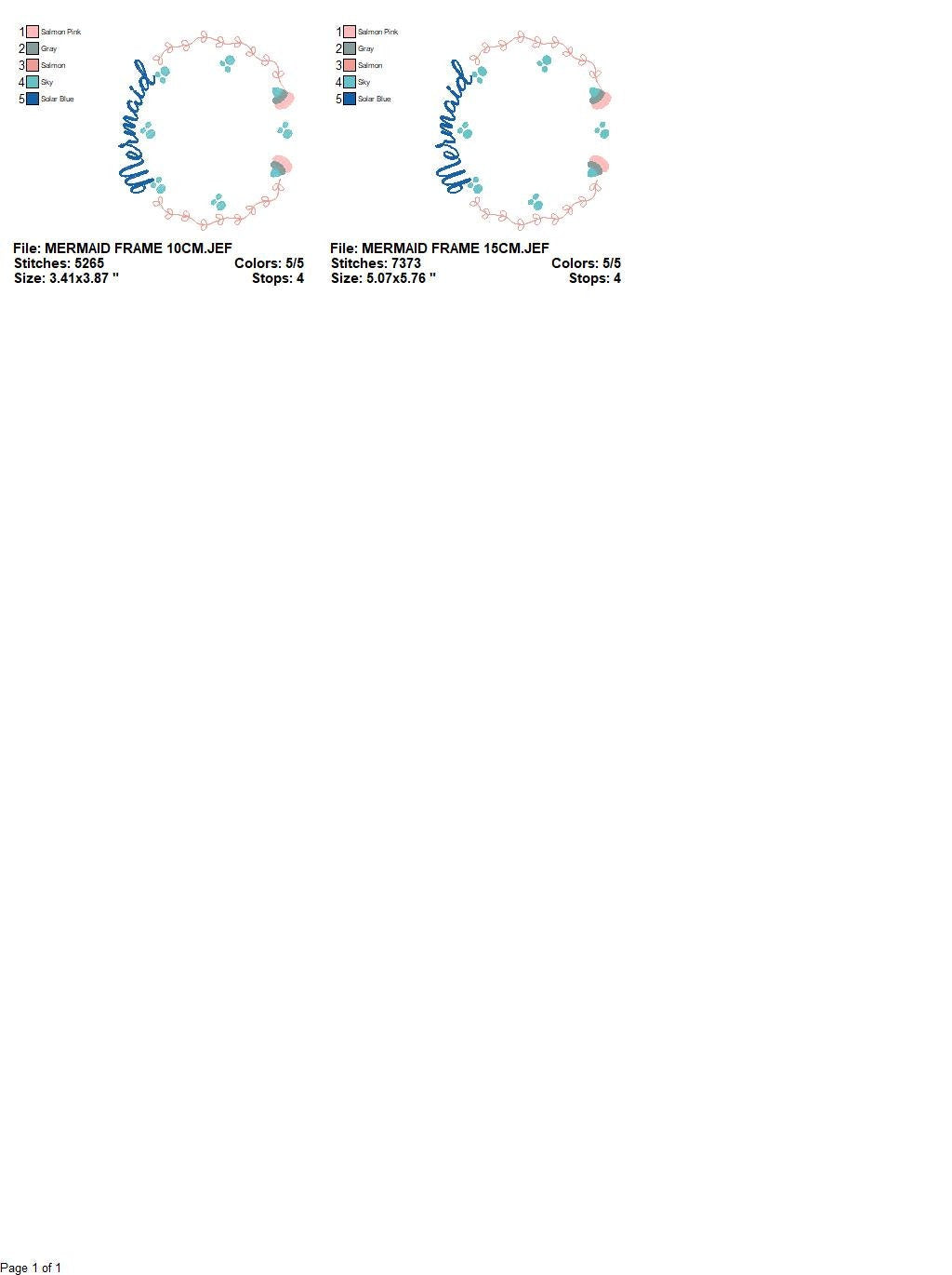 Mermaid Monogram Frame embroidery designs - Mermaid Tail embroidery design machine embroidery pattern - Mermaid Fin embroidery download pes