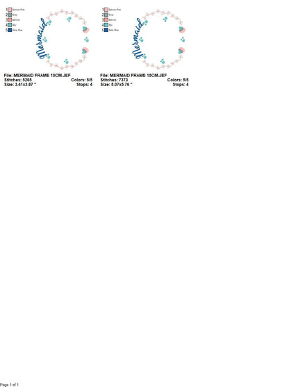 Mermaid Monogram Frame embroidery designs - Mermaid Tail embroidery design machine embroidery pattern - Mermaid Fin embroidery download pes