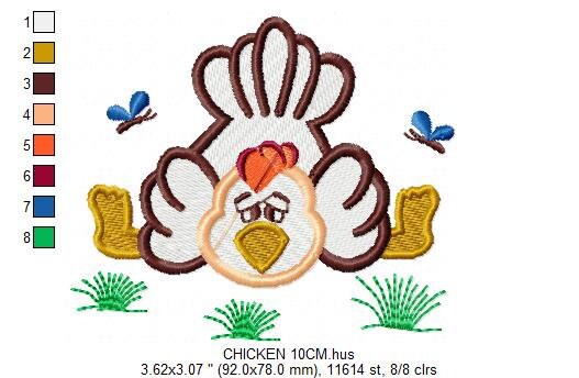 Chicken embroidery designs - Rooster embroidery design machine embroidery pattern - instant download - Kitchen embroidery file tea towel