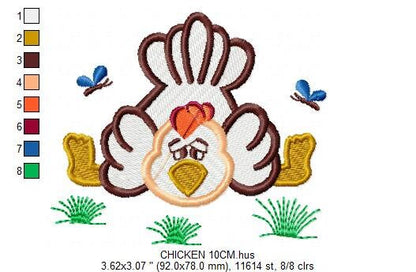 Chicken embroidery designs - Rooster embroidery design machine embroidery pattern - instant download - Kitchen embroidery file tea towel
