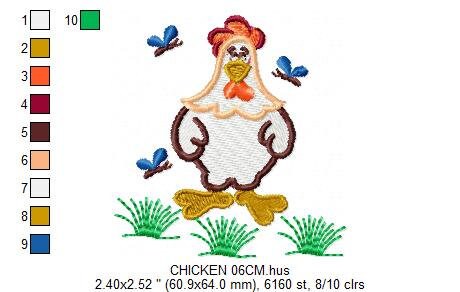 Chicken embroidery designs - Rooster embroidery design machine embroidery pattern - instant download - Kitchen embroidery file tea towel