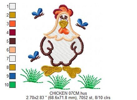 Chicken embroidery designs - Rooster embroidery design machine embroidery pattern - instant download - Kitchen embroidery file tea towel