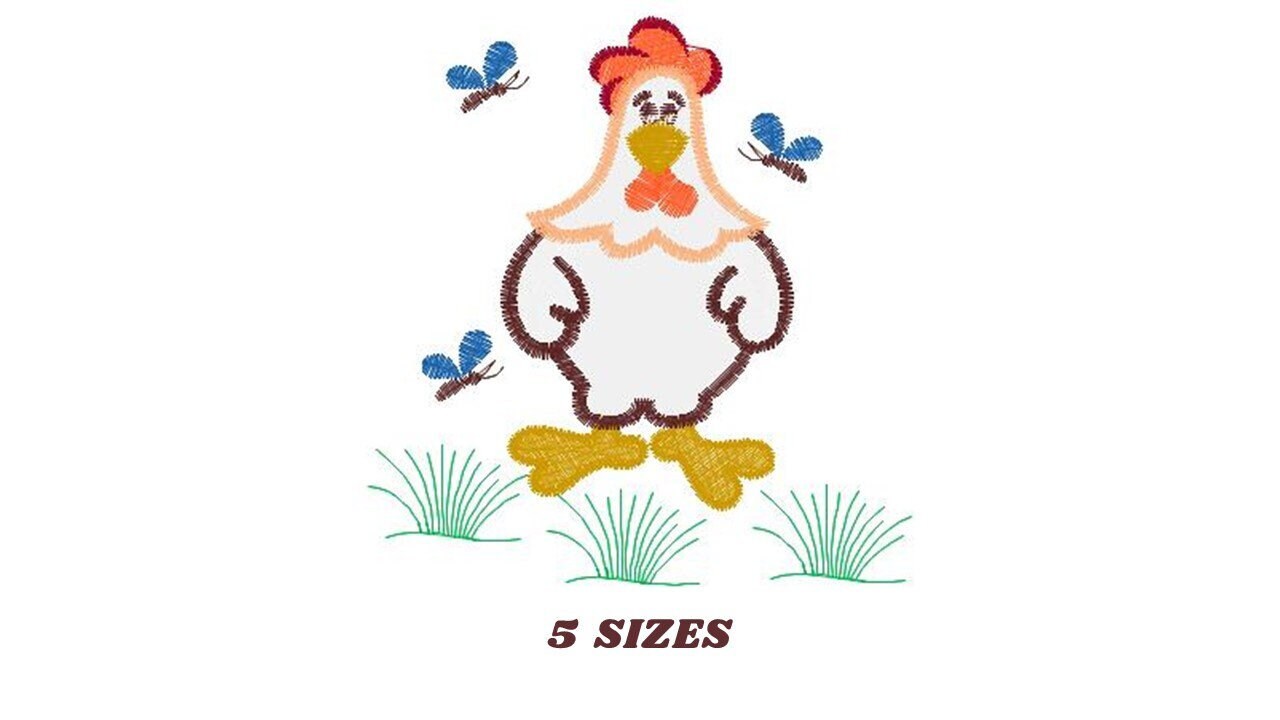 Chicken embroidery designs - Rooster embroidery design machine embroidery pattern - instant download - Kitchen embroidery file tea towel