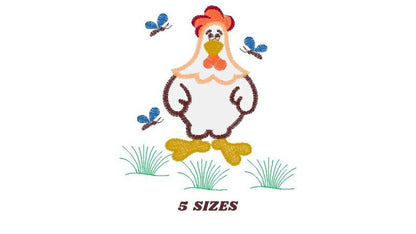 Chicken embroidery designs - Rooster embroidery design machine embroidery pattern - instant download - Kitchen embroidery file tea towel