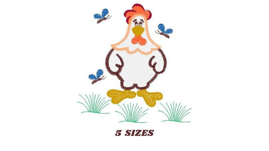 Chicken embroidery designs - Rooster embroidery design machine embroidery pattern - instant download - Kitchen embroidery file tea towel