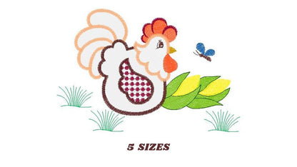 Chicken embroidery designs - Rooster embroidery design machine embroidery pattern - Kitchen Towel embroidery file - instant download pes jef