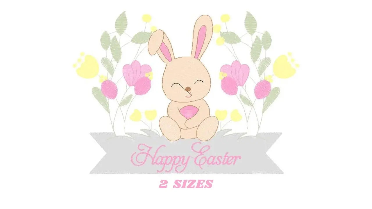 Easter Bunny embroidery design - Rabbit embroidery designs machine embroidery pattern - Happy Easter embroidery file - instant download pes Marcia Embroidery