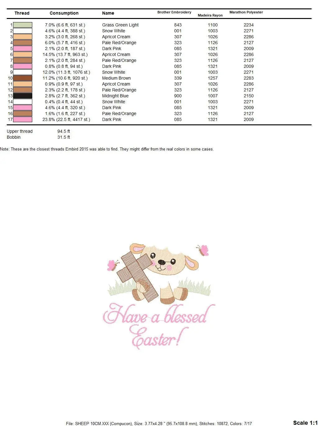Easter Sheep embroidery design - Sheep with cross embroidery machine embroidery pattern - Religious embroidery file - Have a blessed Easter Marcia Embroidery