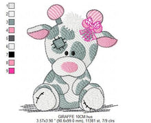 Laden Sie das Bild in den Galerie-Viewer, Patched Giraffe embroidery design - Ragged Animal embroidery designs machine embroidery pattern - Baby girl embroidery file - cute sweet
