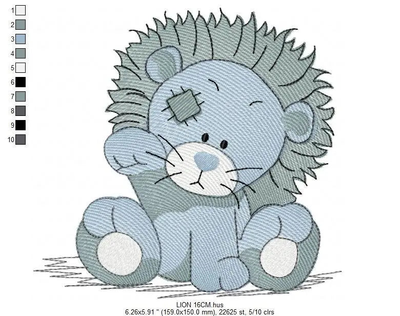 Patched Lion embroidery designs - Safari embroidery design machine embroidery pattern - Baby boy embroidery file - Lion embroidery download Marcia Embroidery