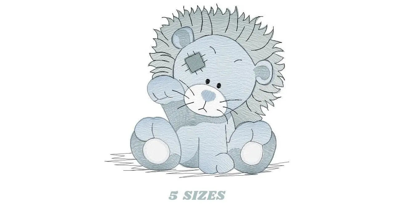 Patched Lion embroidery designs - Safari embroidery design machine embroidery pattern - Baby boy embroidery file - Lion embroidery download Marcia Embroidery