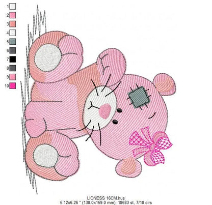 Lioness embroidery designs - Safari embroidery design machine embroidery pattern - Baby girl embroidery file - Lion embroidery download pes Marcia Embroidery