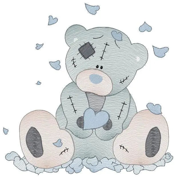 Ragged Teddy Bear embroidery designs - Baby boy embroidery design machine embroidery pattern - Patched teddy bear embroidery download file Marcia Embroidery
