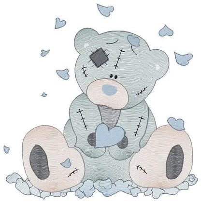 Ragged Teddy Bear embroidery designs - Baby boy embroidery design machine embroidery pattern - Patched teddy bear embroidery download file Marcia Embroidery