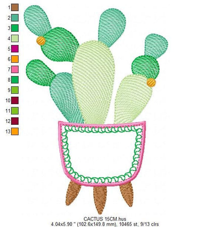 Cactus embroidery designs - Succulent embroidery design machine embroidery pattern - Mexican cactus design - plant embroidery file desert - Marcia Embroidery