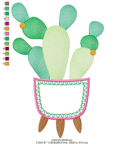 Cactus embroidery designs - Succulent embroidery design machine embroidery pattern - Mexican cactus design - plant embroidery file desert - Marcia Embroidery