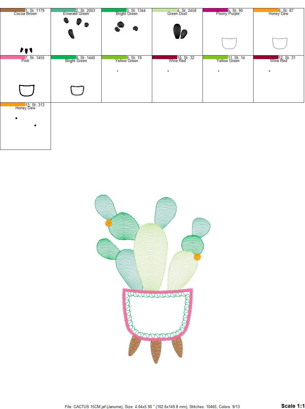 Cactus embroidery designs - Succulent embroidery design machine embroidery pattern - Mexican cactus design - plant embroidery file desert - Marcia Embroidery