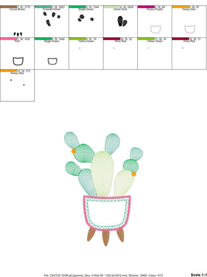 Cactus embroidery designs - Succulent embroidery design machine embroidery pattern - Mexican cactus design - plant embroidery file desert - Marcia Embroidery