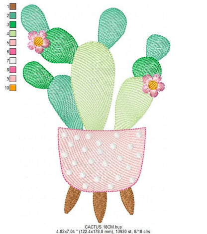 Cactus embroidery designs - Succulent embroidery design machine embroidery pattern - Mexican cactus design - plant embroidery file desert