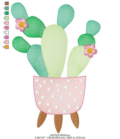 Cactus embroidery designs - Succulent embroidery design machine embroidery pattern - Mexican cactus design - plant embroidery file desert