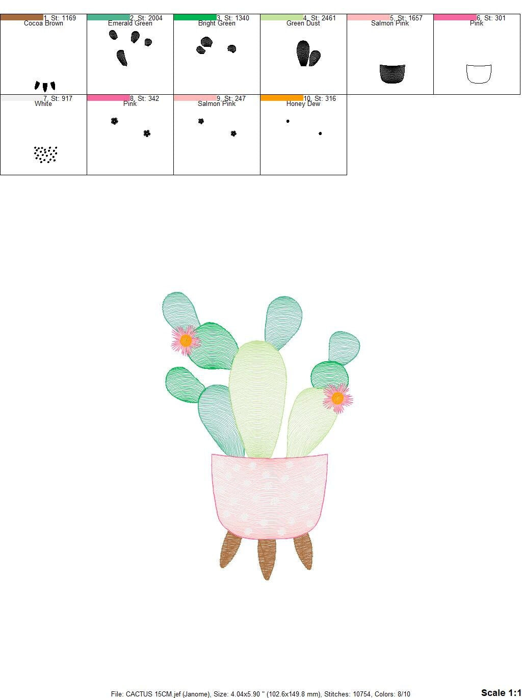 Cactus embroidery designs - Succulent embroidery design machine embroidery pattern - Mexican cactus design - plant embroidery file desert