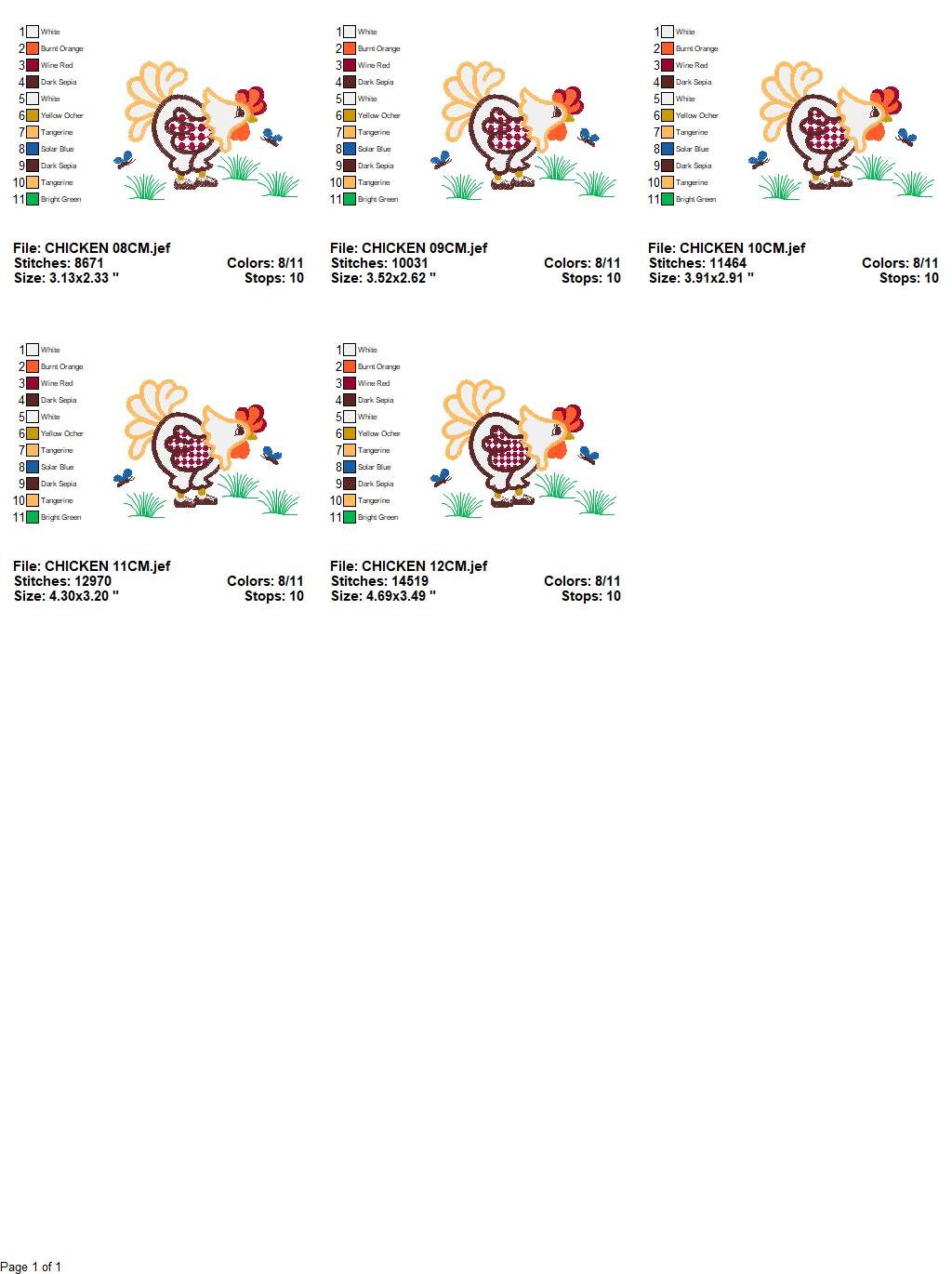 Chicken embroidery designs - Rooster embroidery design machine embroidery pattern - instant download - Kitchen embroidery file tea towel